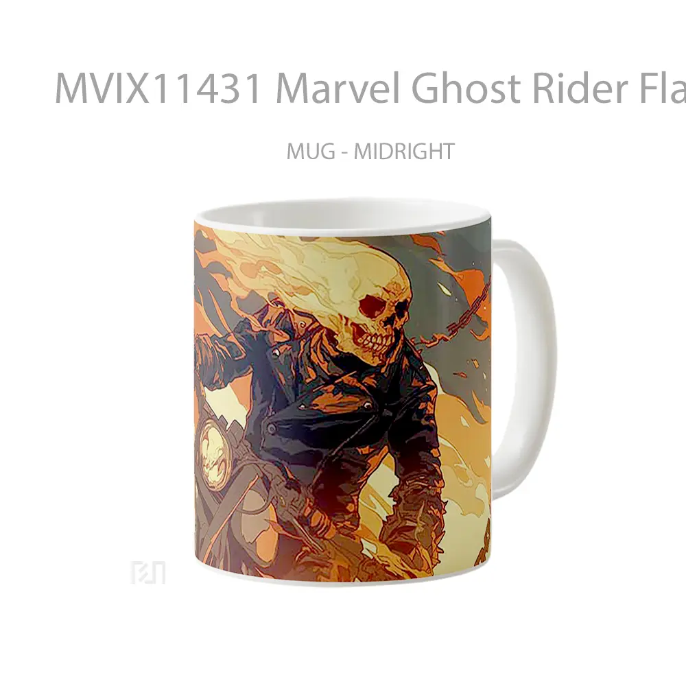 Mug Marvel Ghost Rider Flaming Merchandise Karakter Ikonik - All-side / Desain