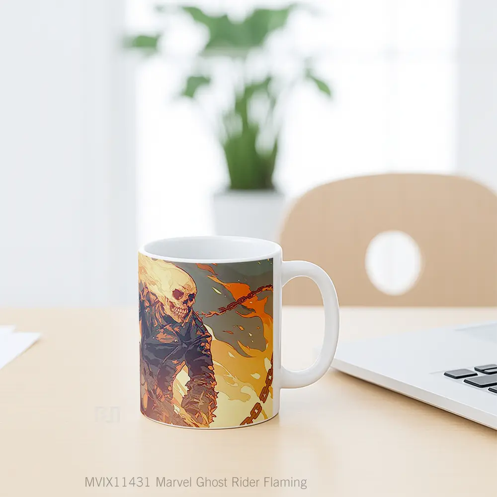 Mug Marvel Ghost Rider Flaming Merchandise Karakter Ikonik - All-side / Desain