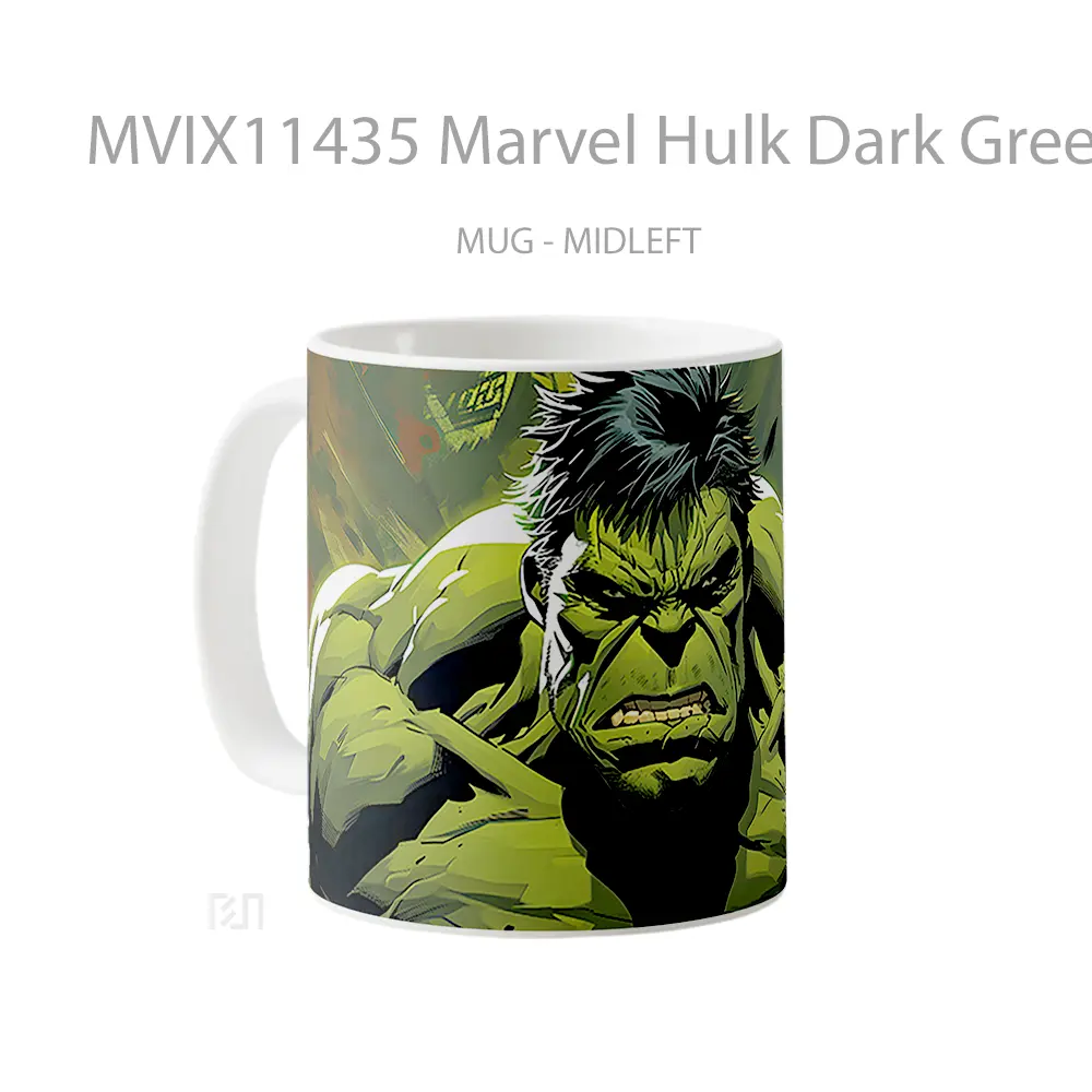 Mug Marvel Hulk Dark Green Comics Hadiah Spesial Fans Superhero - All-side / Desain