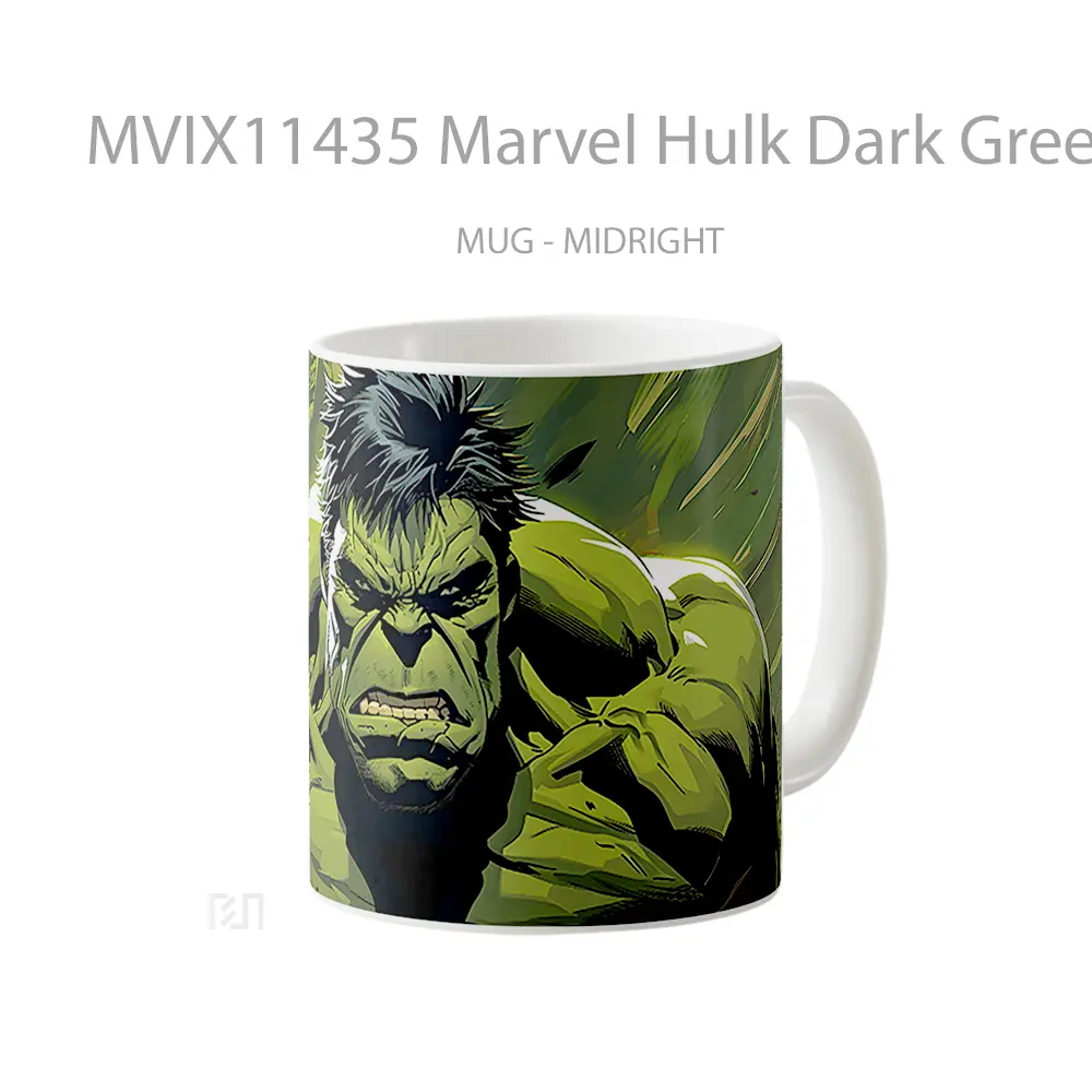 Mug Marvel Hulk Dark Green Comics Hadiah Spesial Fans Superhero - All-side / Desain