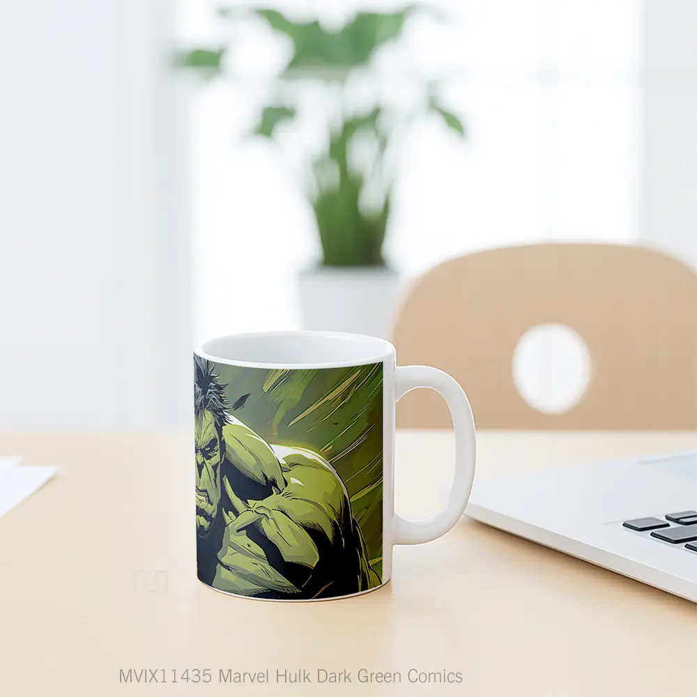 Mug Marvel Hulk Dark Green Comics Hadiah Spesial Fans Superhero - All-side / Desain