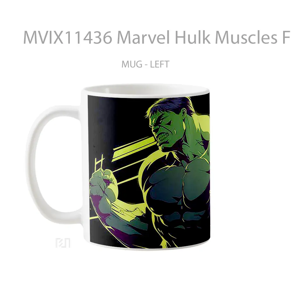 Mug Marvel Hulk Muscles Flexing Koleksi Mug Film dan Komik - All-side / Desain