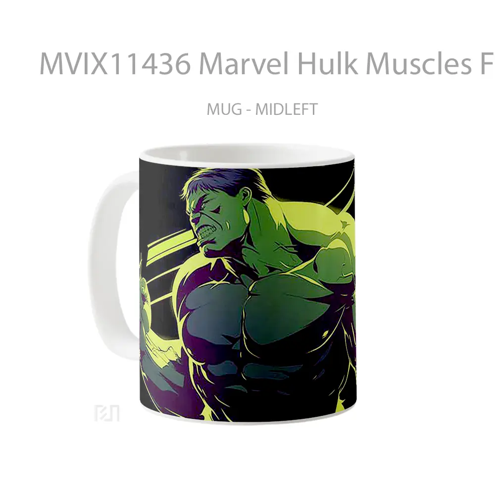 Mug Marvel Hulk Muscles Flexing Koleksi Mug Film dan Komik - All-side / Desain