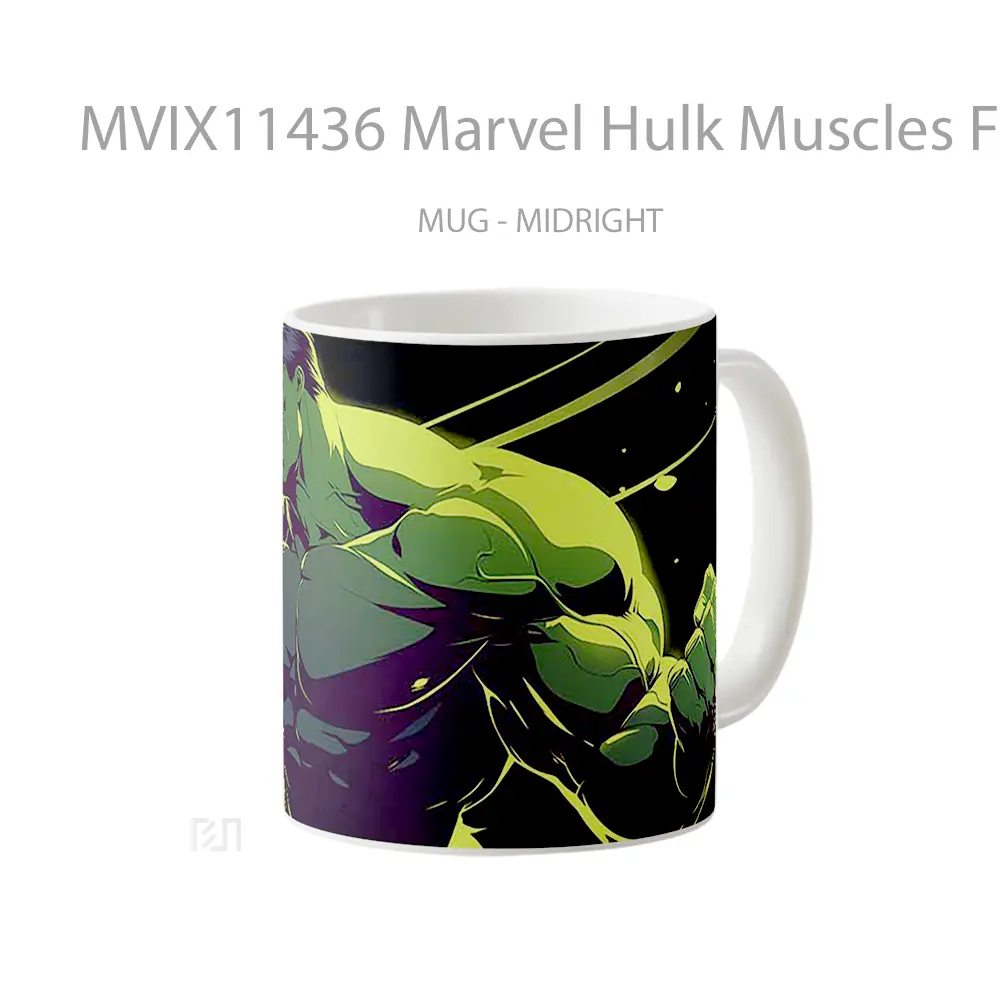 Mug Marvel Hulk Muscles Flexing Koleksi Mug Film dan Komik - All-side / Desain
