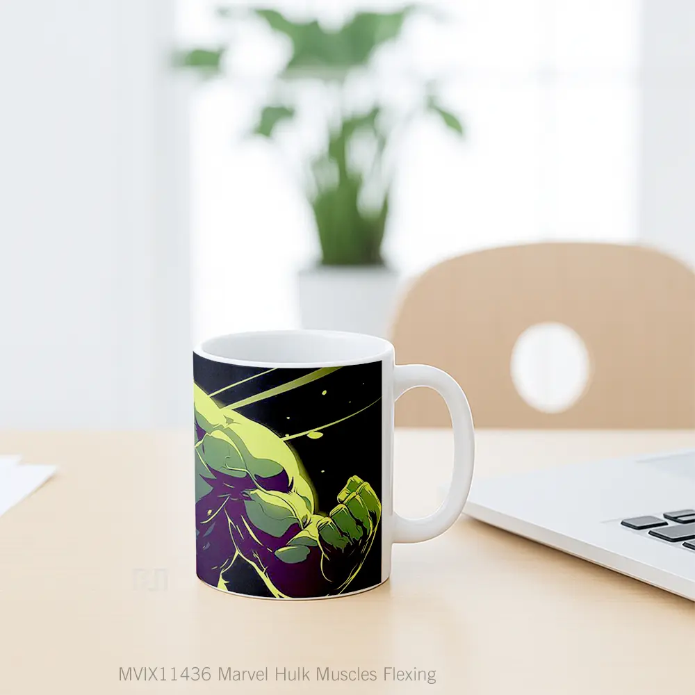 Mug Marvel Hulk Muscles Flexing Koleksi Mug Film dan Komik - All-side / Desain