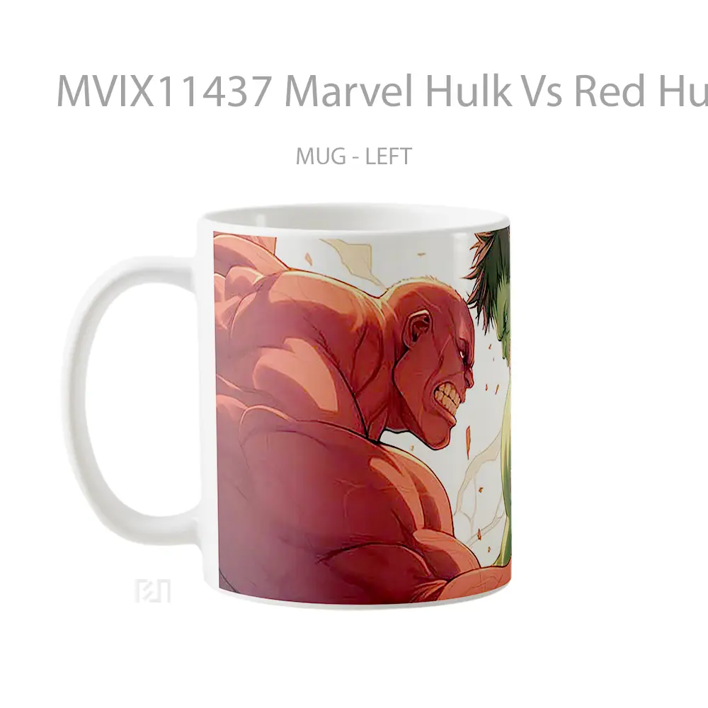 Mug Marvel Hulk Vs Red Hulk Clash Merchandise Karakter Ikonik - All-side / Desain