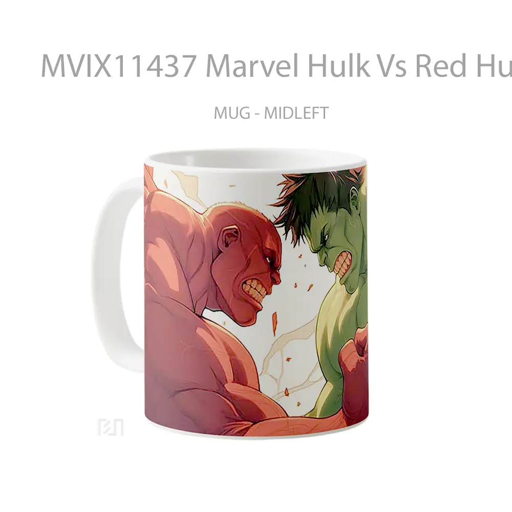 Mug Marvel Hulk Vs Red Hulk Clash Merchandise Karakter Ikonik - All-side / Desain