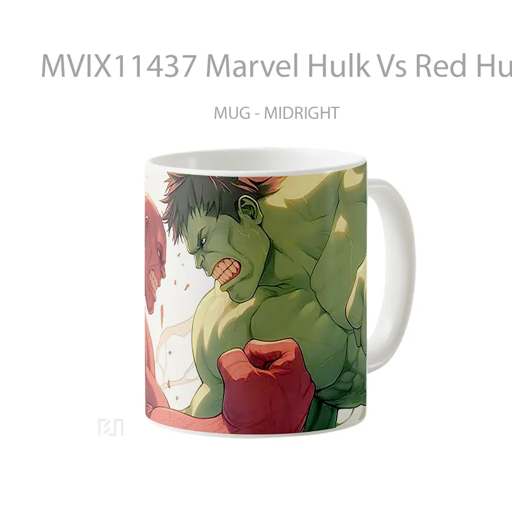 Mug Marvel Hulk Vs Red Hulk Clash Merchandise Karakter Ikonik - All-side / Desain