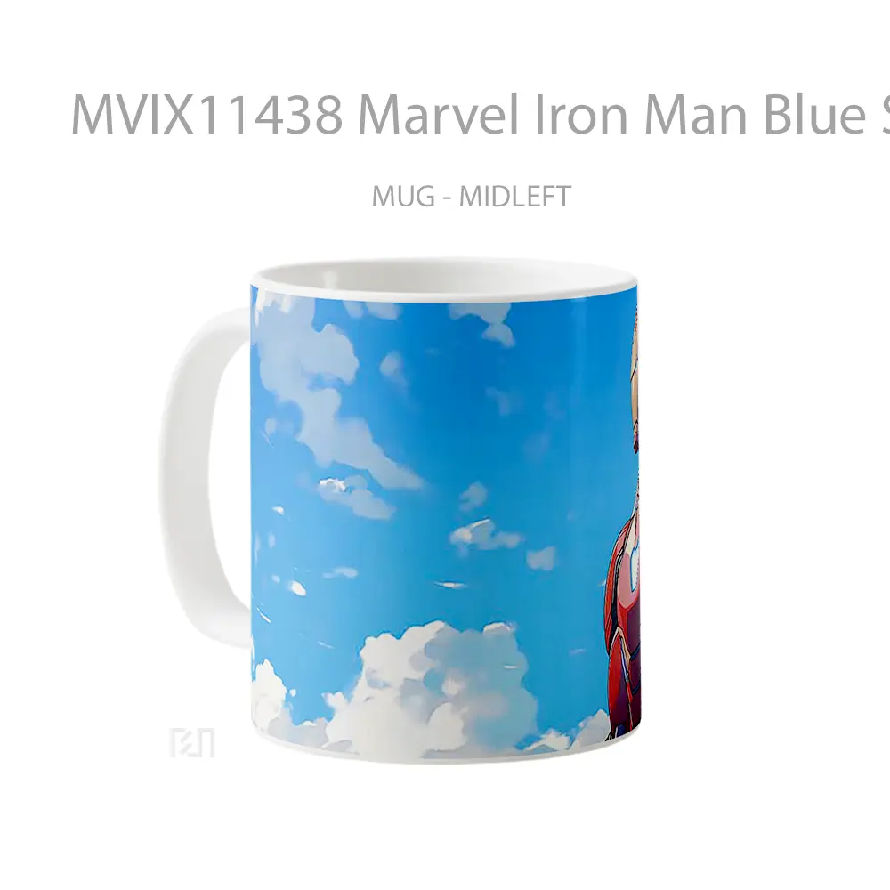 Mug Marvel Iron Man Blue Sky Vision Koleksi Mug Film dan Komik - All-side / Desain