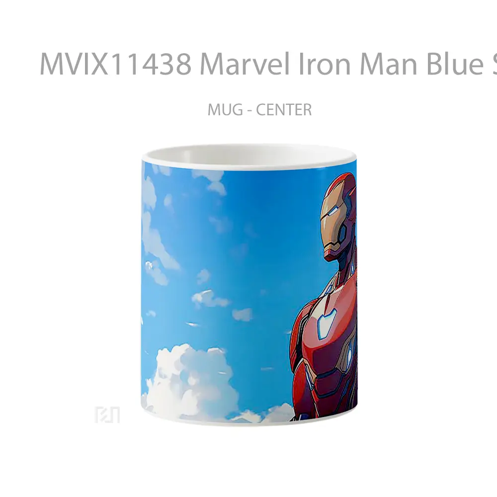 Mug Keramik Premium SNI - Mug Marvel Iron Man Blue Sky Vision Koleksi Mug Film dan Komik