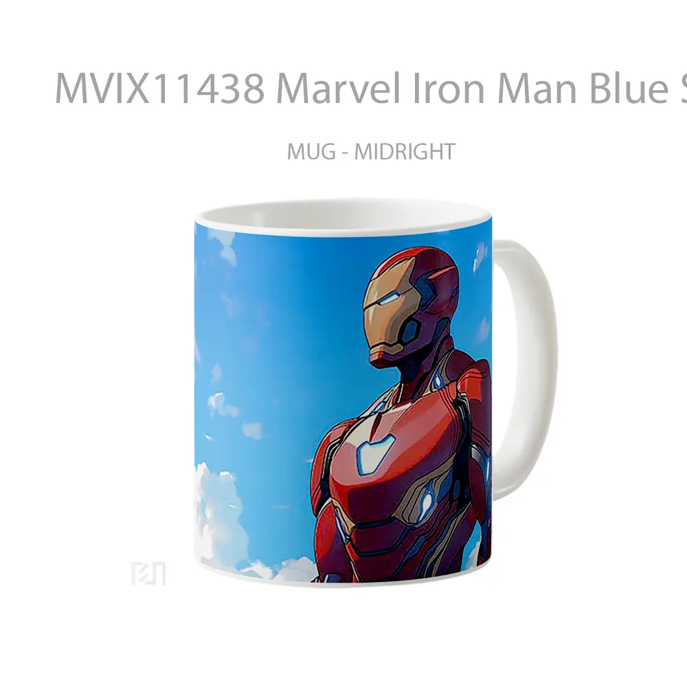 Mug Marvel Iron Man Blue Sky Vision Koleksi Mug Film dan Komik - All-side / Desain