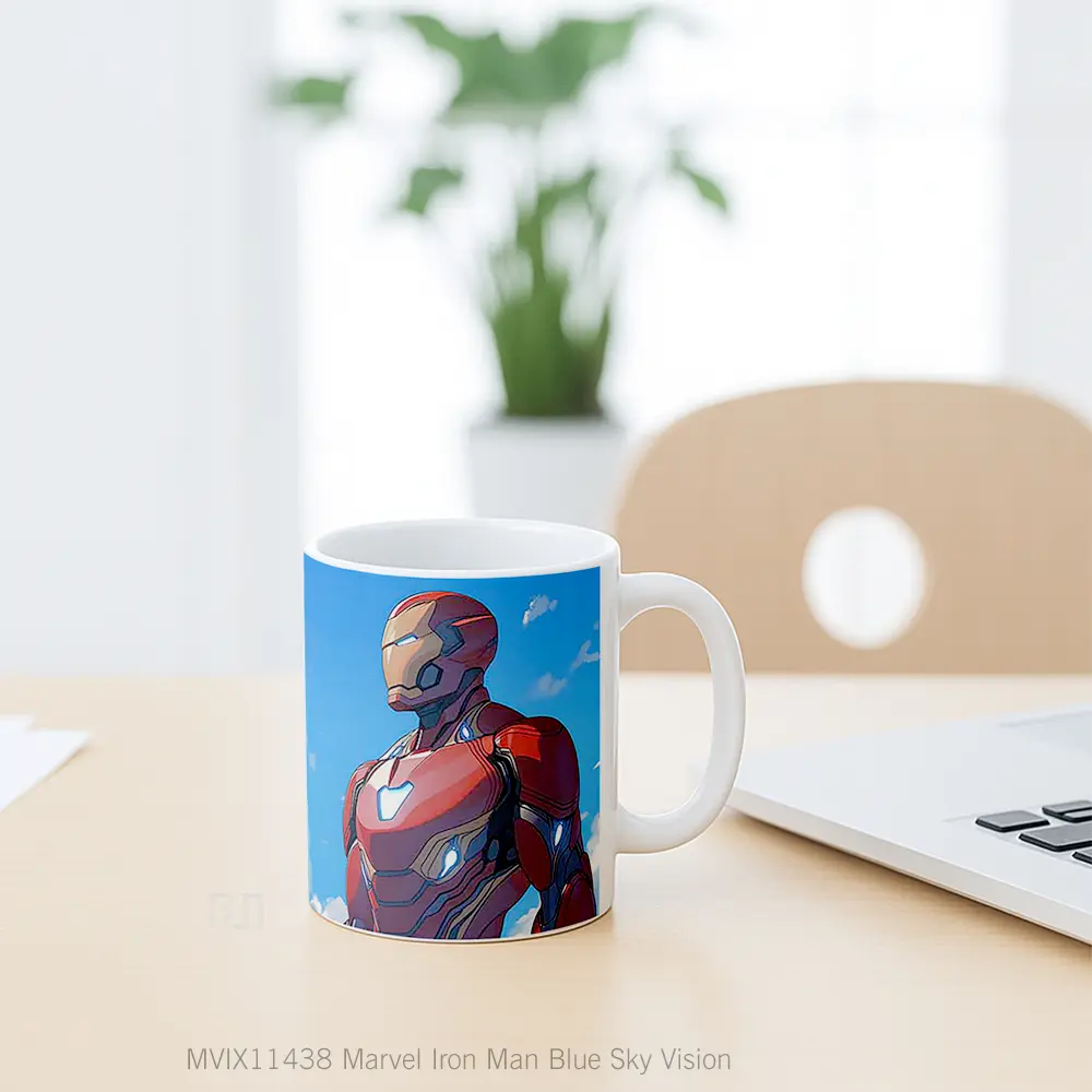 Mug Marvel Iron Man Blue Sky Vision Koleksi Mug Film dan Komik - All-side / Desain