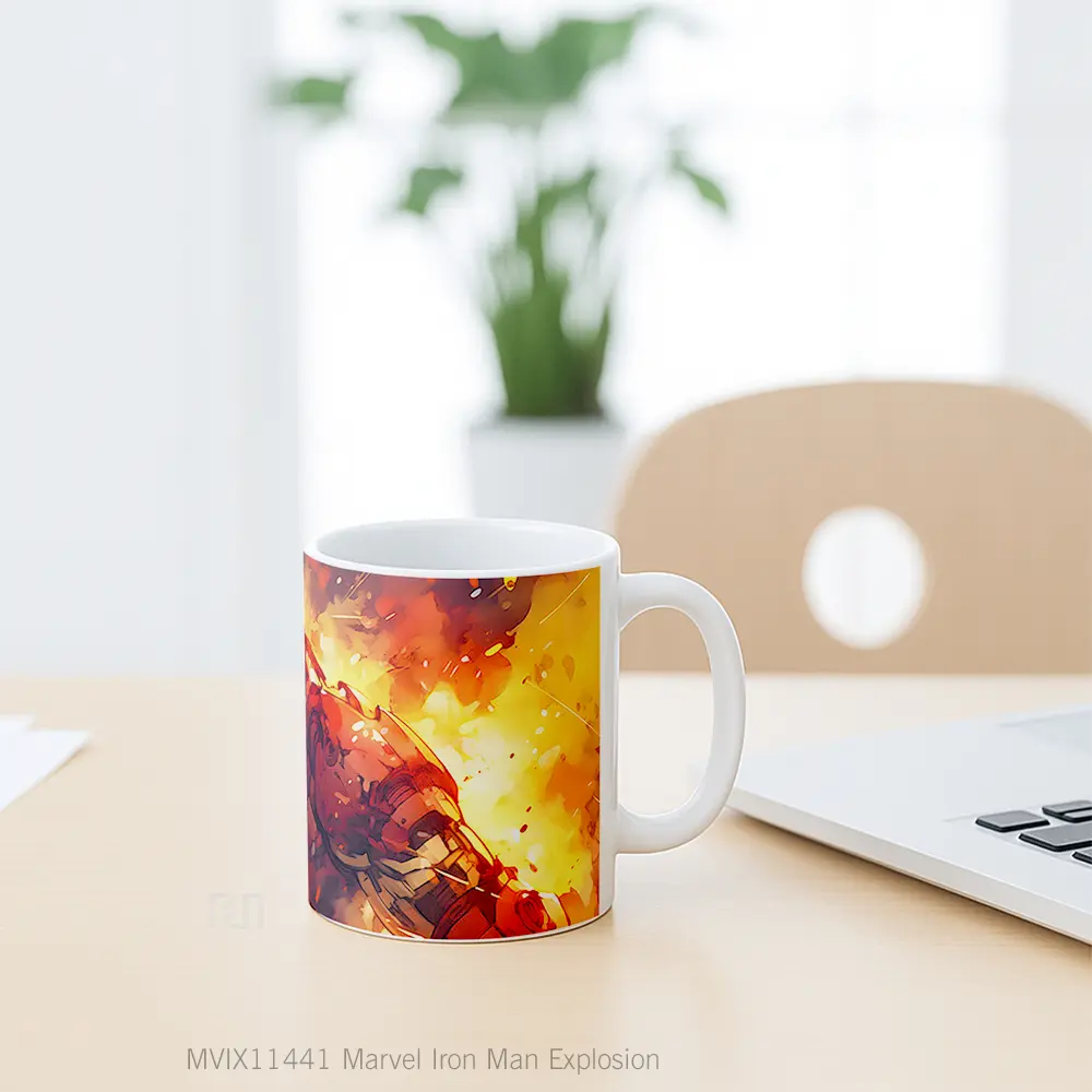 Mug Marvel Iron Man Explosion Hadiah Spesial Fans Superhero - All-side / Desain