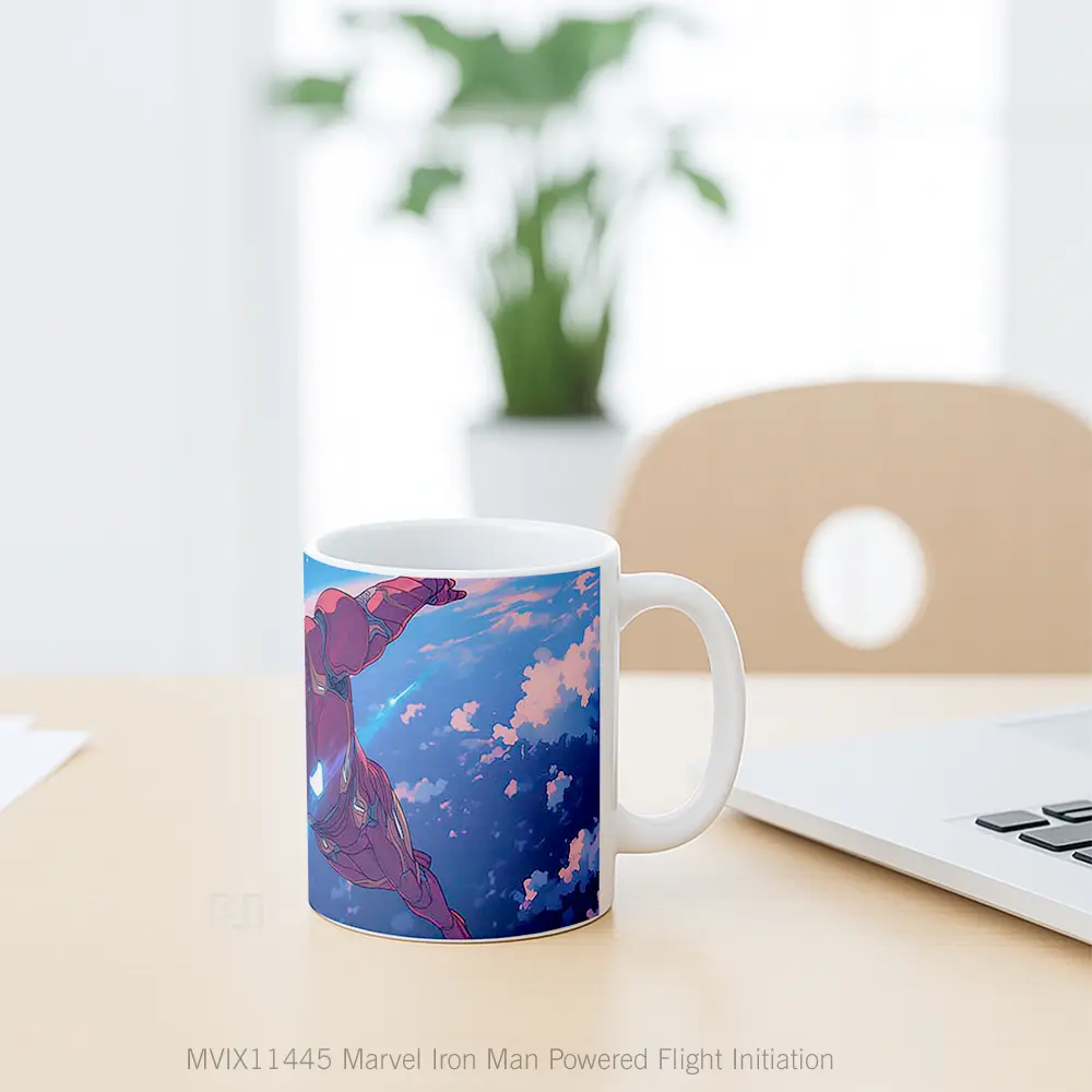 Mug Marvel Iron Man Powered Flight Initiation Hadiah Spesial Fans Superhero - All-side / Desain