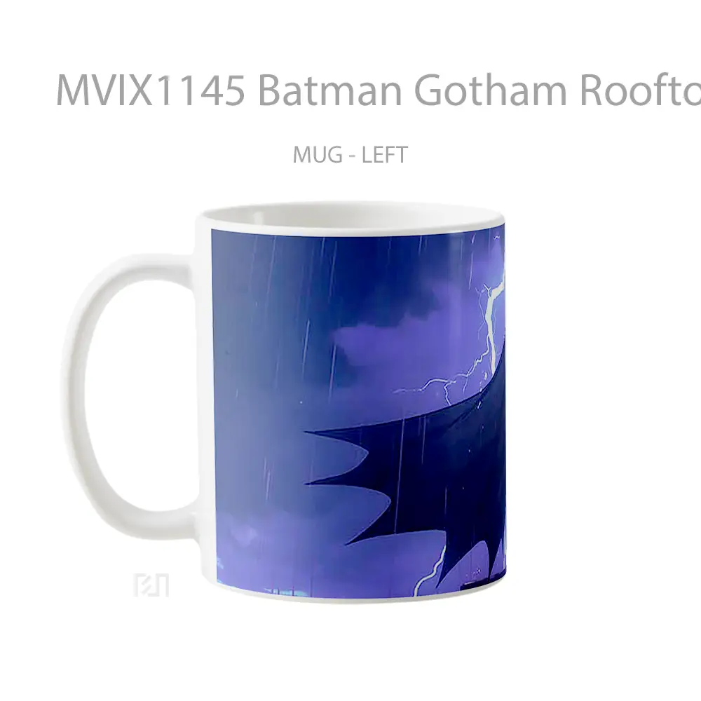 Mug Batman Gotham Rooftop Lightning Gelas Keramik Koleksi Superhero - All-side / Desain