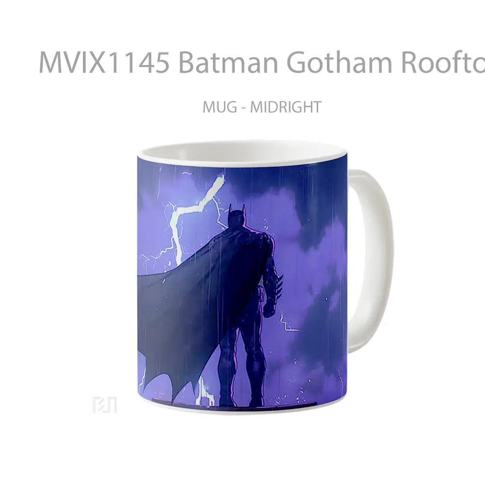 Mug Batman Gotham Rooftop Lightning Gelas Keramik Koleksi Superhero - All-side / Desain