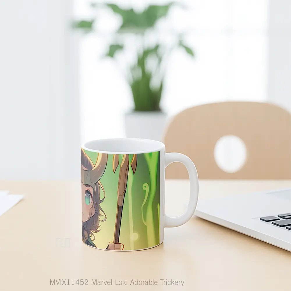 Mug Marvel Loki Adorable Trickery Gelas Keramik Koleksi Superhero - All-side / Desain