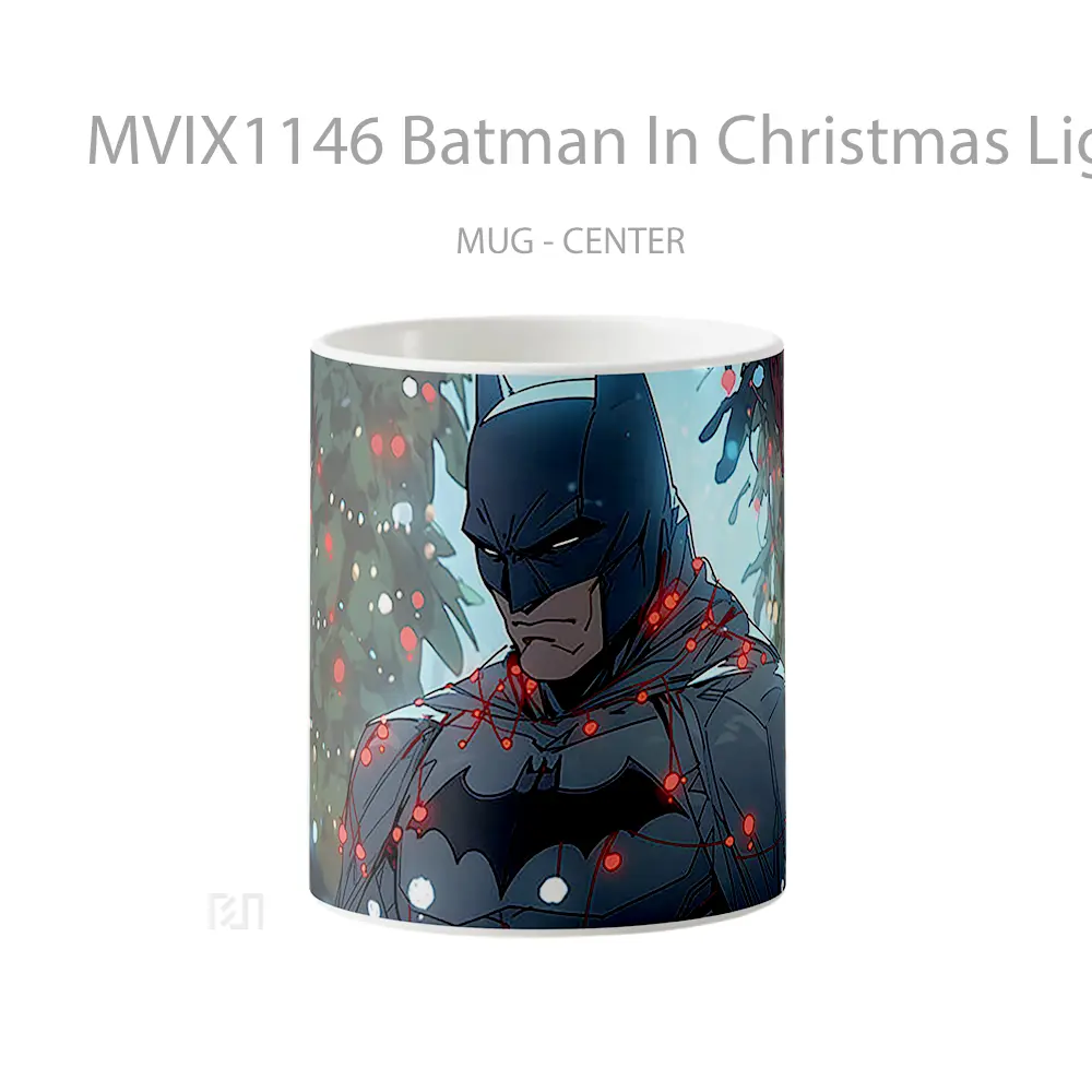 Mug Batman In Christmas Lights Hadiah Spesial Fans Superhero