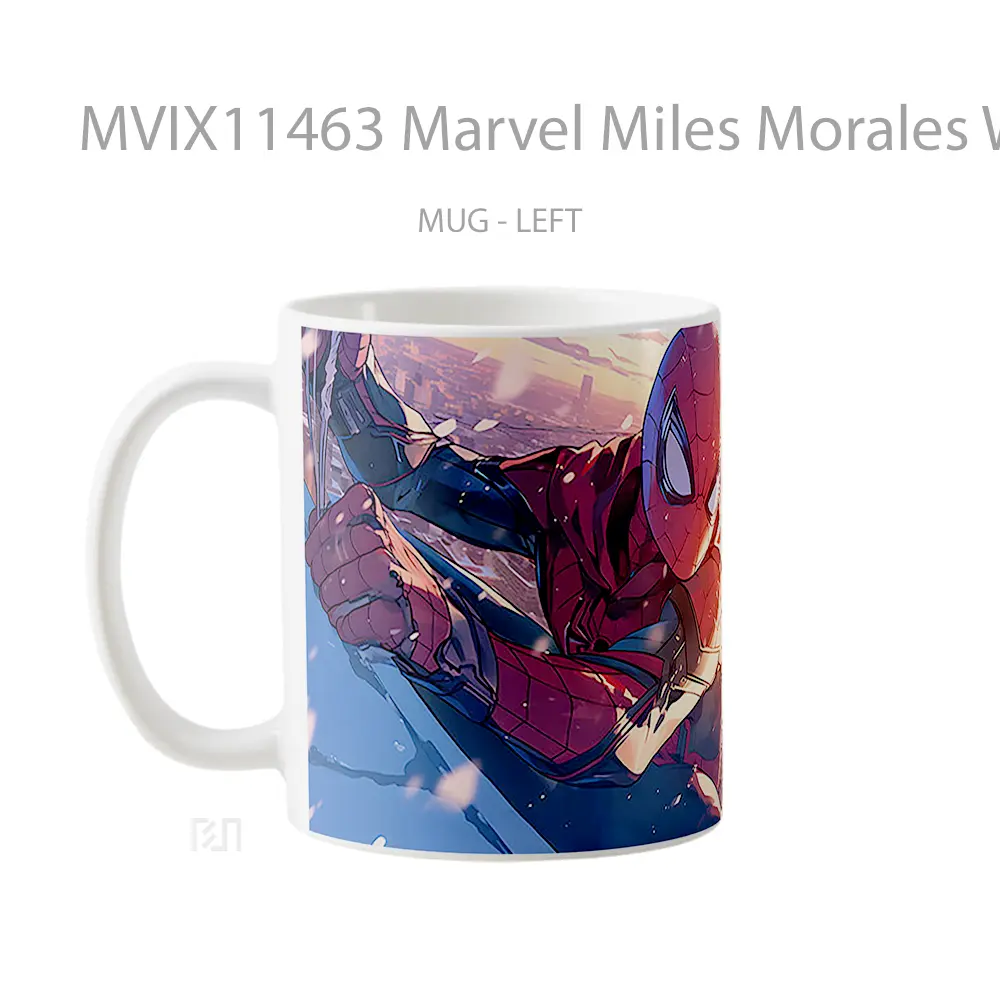 Mug Marvel Miles Morales Winter Cityscape Merchandise Karakter Ikonik - All-side / Desain