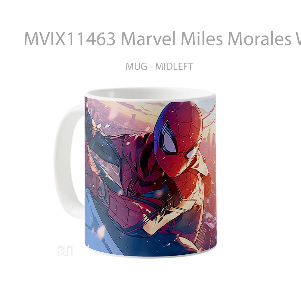 Mug Marvel Miles Morales Winter Cityscape Merchandise Karakter Ikonik - All-side / Desain