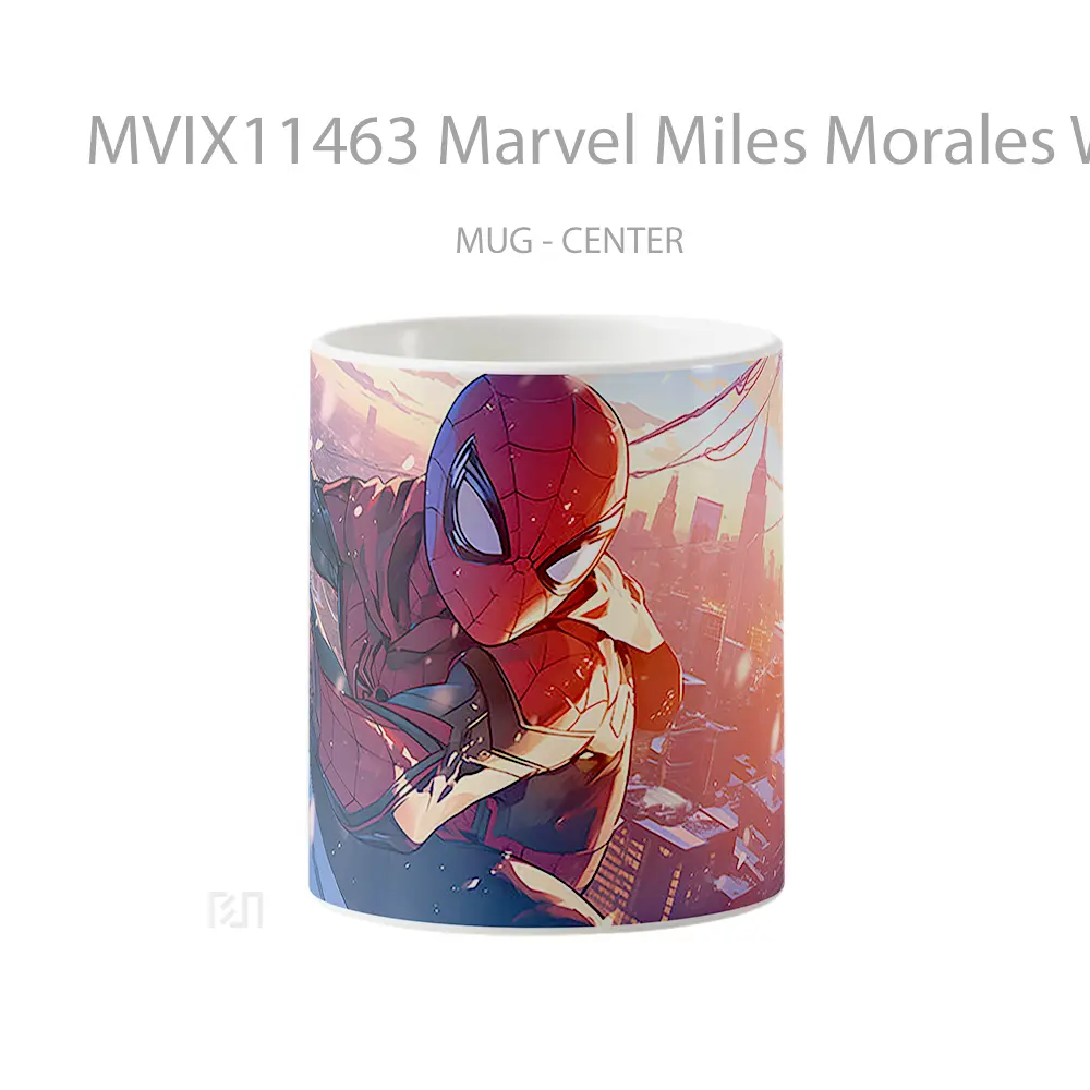 Mug Marvel Miles Morales Winter Cityscape Merchandise Karakter Ikonik