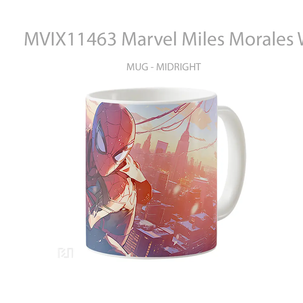 Mug Marvel Miles Morales Winter Cityscape Merchandise Karakter Ikonik - All-side / Desain