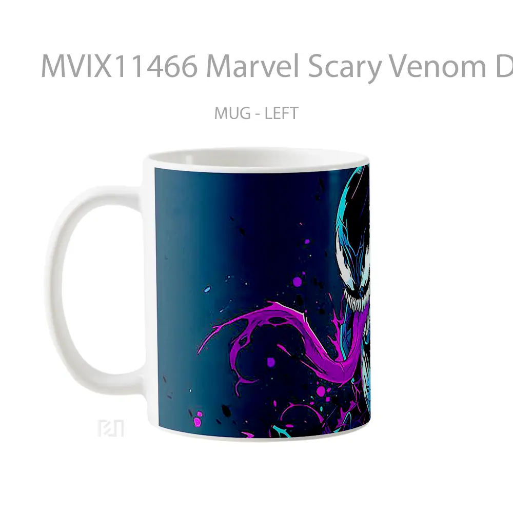 Mug Marvel Scary Venom Dark Blue Purple Hadiah Spesial Fans Superhero - All-side / Desain