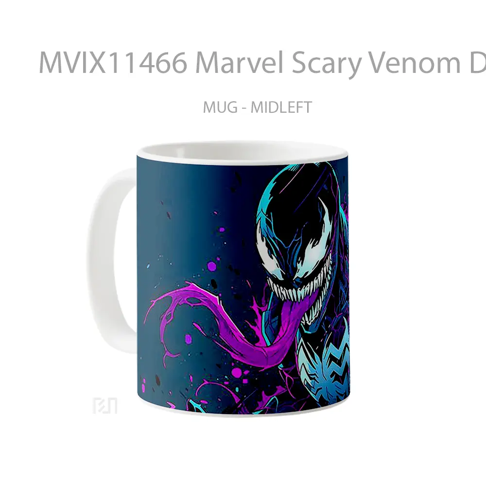 Mug Marvel Scary Venom Dark Blue Purple Hadiah Spesial Fans Superhero - All-side / Desain