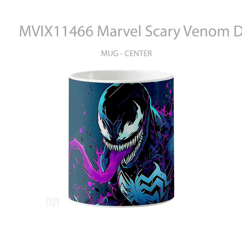 Mug Marvel Scary Venom Dark Blue Purple Hadiah Spesial Fans Superhero