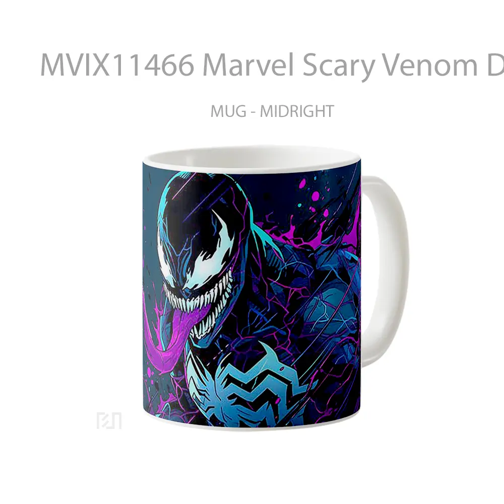 Mug Marvel Scary Venom Dark Blue Purple Hadiah Spesial Fans Superhero - All-side / Desain