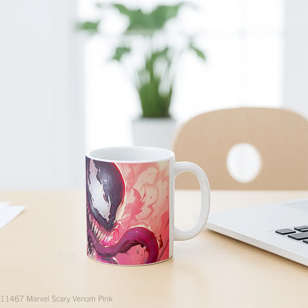 Mug Marvel Scary Venom Pink Koleksi Mug Film dan Komik - All-side / Desain