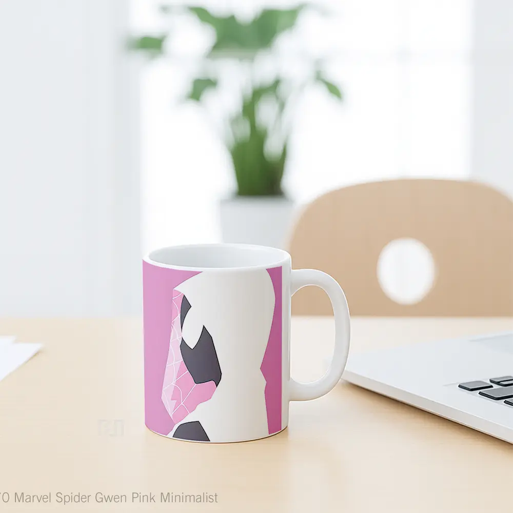 Mug Marvel Spider Gwen Pink Minimalist Merchandise Karakter Ikonik - All-side / Desain
