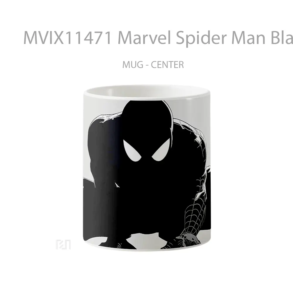 Mug Marvel Spider Man Black Silhouette Hadiah Spesial Fans Superhero