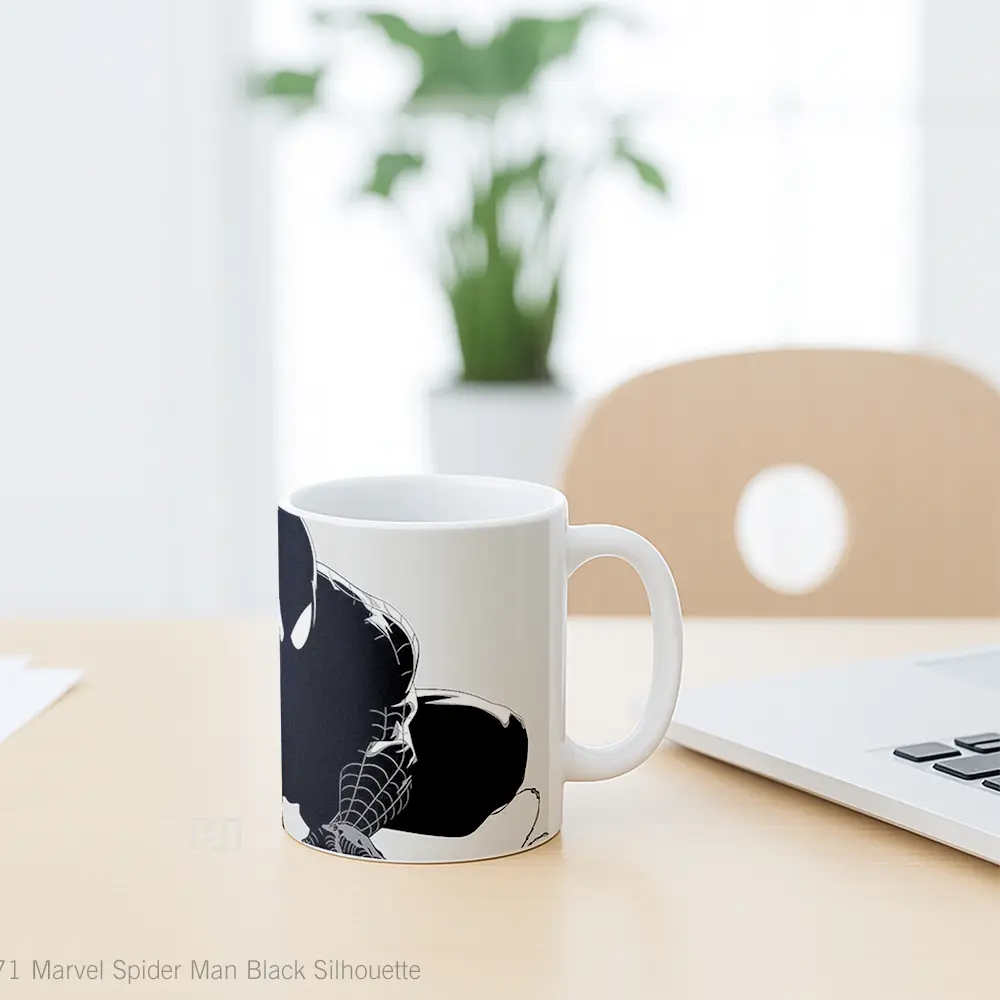 Mug Marvel Spider Man Black Silhouette Hadiah Spesial Fans Superhero - All-side / Desain