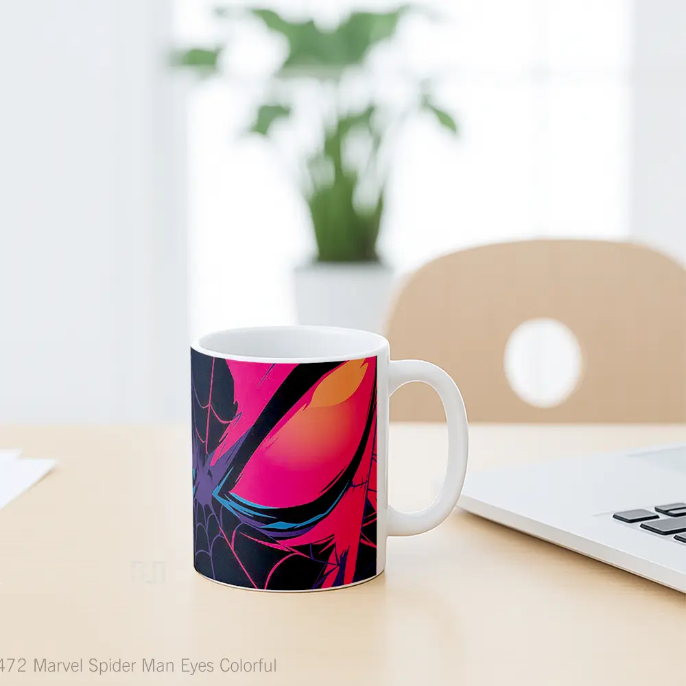 Mug Marvel Spider Man Eyes Colorful Koleksi Mug Film dan Komik - All-side / Desain