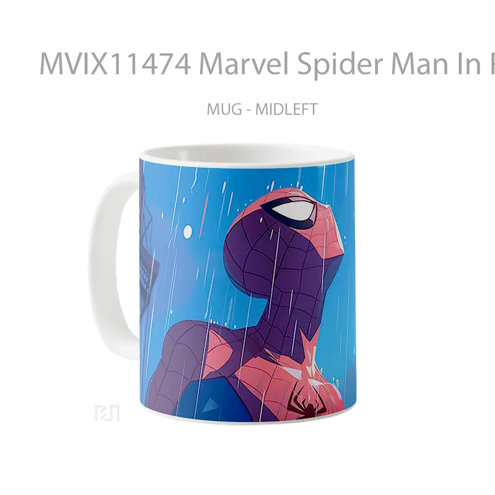 Mug Marvel Spider Man In Rain Cartoons Merchandise Karakter Ikonik - All-side / Desain