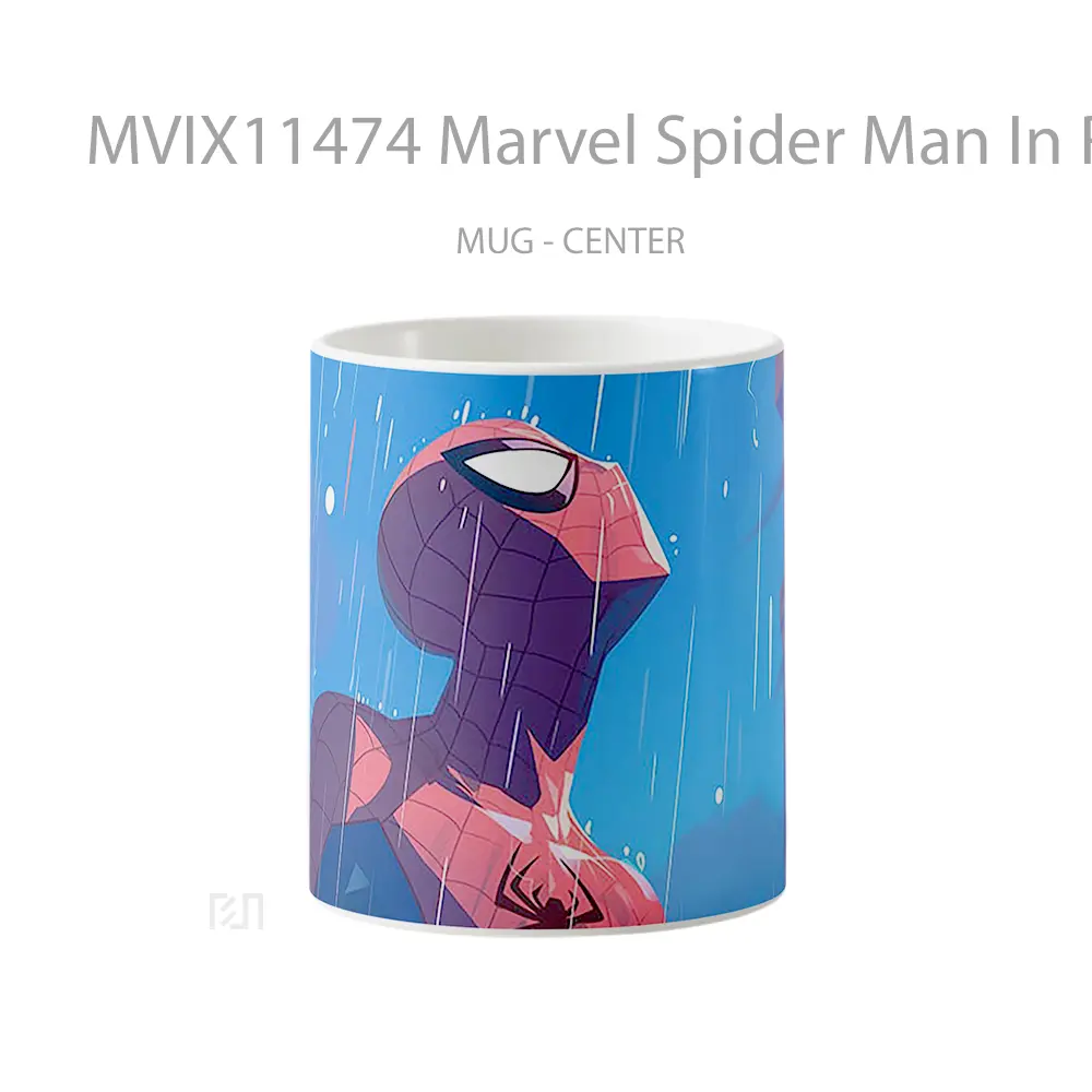 Mug Marvel Spider Man In Rain Cartoons Merchandise Karakter Ikonik