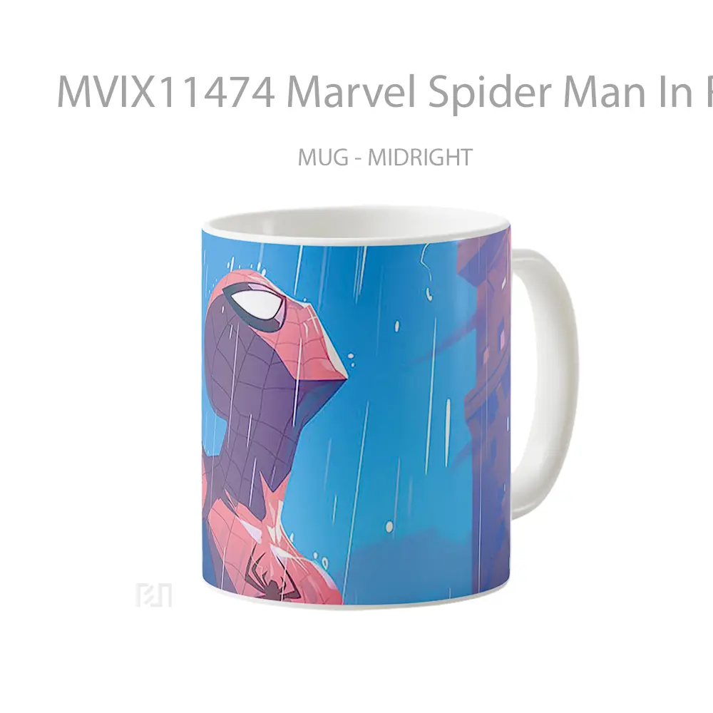 Mug Marvel Spider Man In Rain Cartoons Merchandise Karakter Ikonik - All-side / Desain