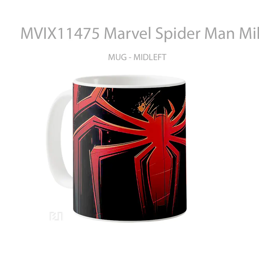 Mug Marvel Spider Man Miles Morales Logo Gelas Keramik Koleksi Superhero - All-side / Desain