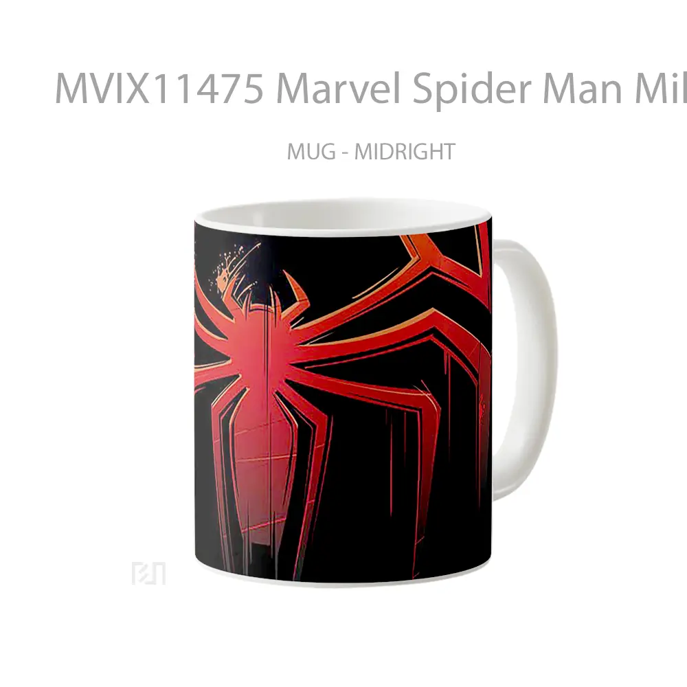Mug Marvel Spider Man Miles Morales Logo Gelas Keramik Koleksi Superhero - All-side / Desain