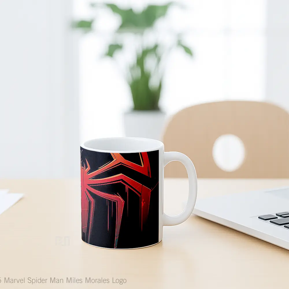 Mug Marvel Spider Man Miles Morales Logo Gelas Keramik Koleksi Superhero - All-side / Desain