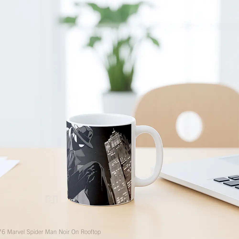 Mug Marvel Spider Man Noir On Rooftop Hadiah Spesial Fans Superhero - All-side / Desain