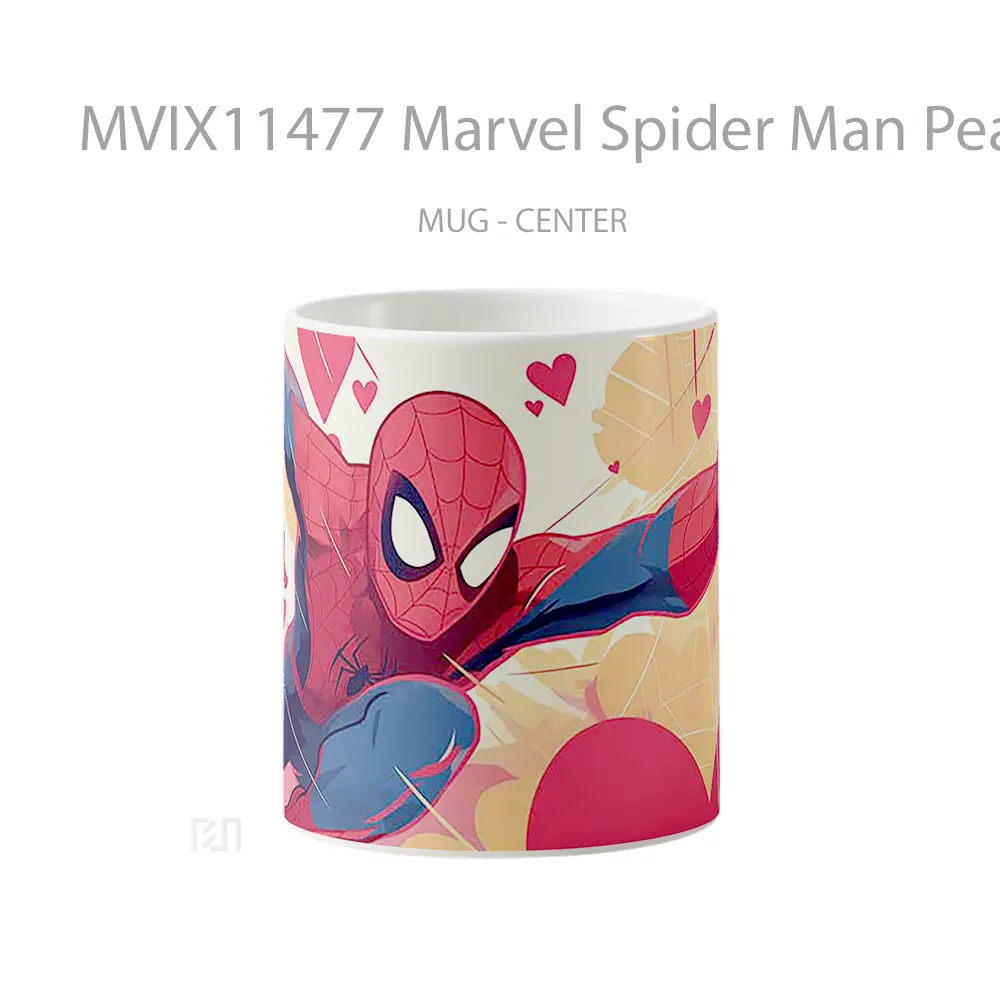 Mug Marvel Spider Man Peace Sign Hearts Hadiah Spesial Fans Superhero
