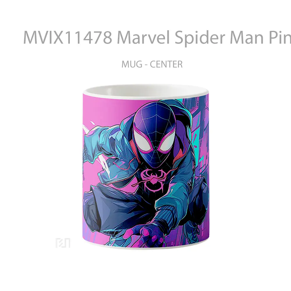 Mug Marvel Spider Man Pink Cyberpunk Gelas Keramik Koleksi Superhero
