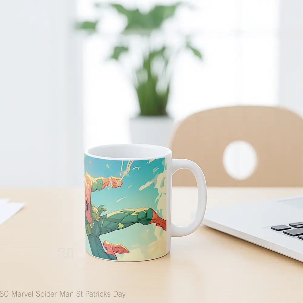Mug Marvel Spider Man St Patricks Day Hadiah Spesial Fans Superhero - All-side / Desain