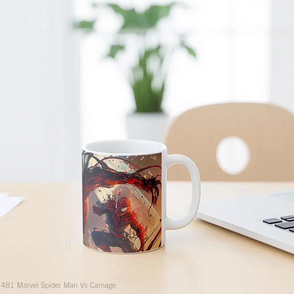 Mug Marvel Spider Man Vs Carnage Hadiah Spesial Fans Superhero - All-side / Desain