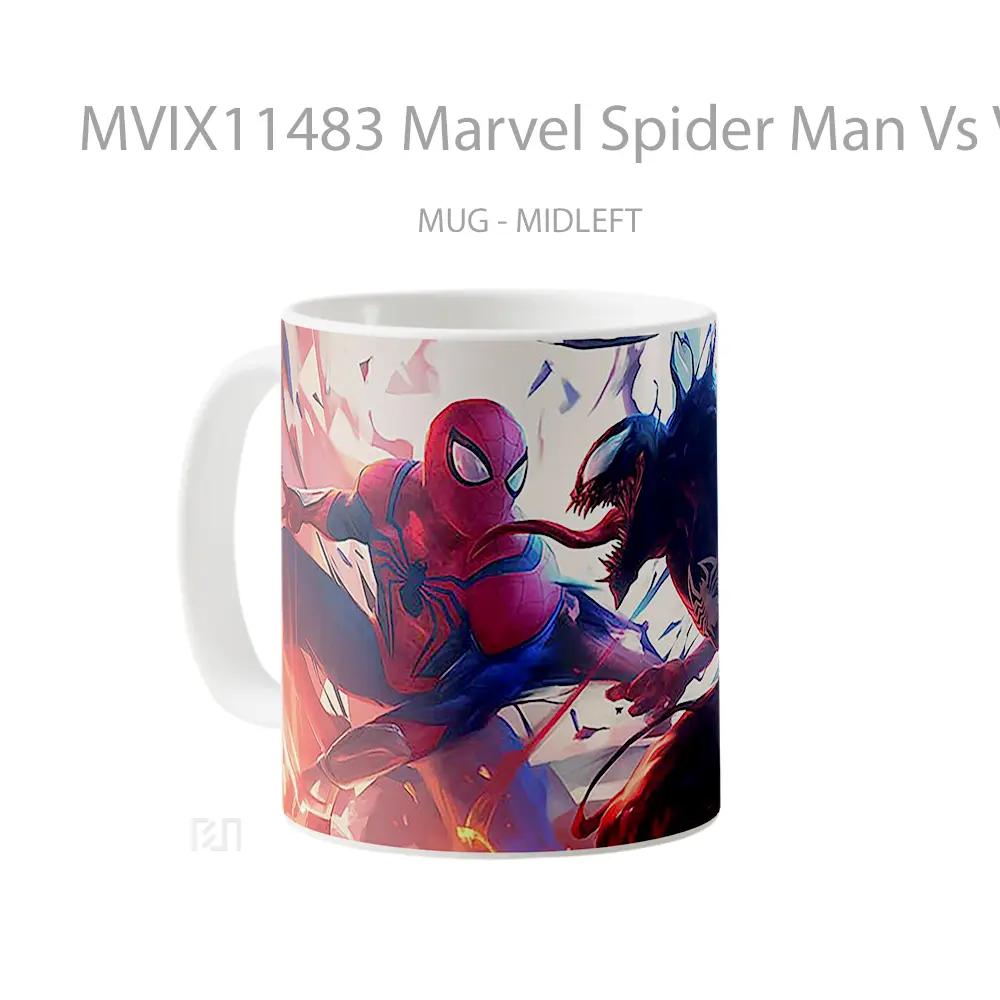 Mug Marvel Spider Man Vs Venom Art Merchandise Karakter Ikonik - All-side / Desain