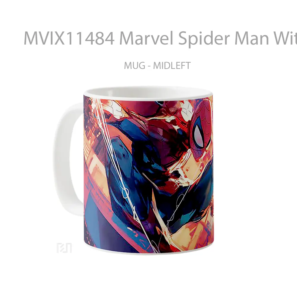 Mug Marvel Spider Man With Webs Hadiah Spesial Fans Superhero - All-side / Desain