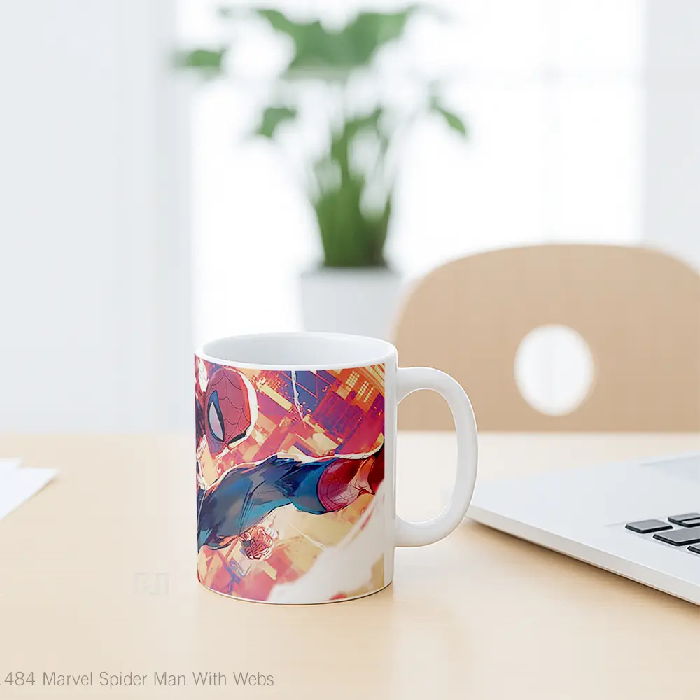 Mug Marvel Spider Man With Webs Hadiah Spesial Fans Superhero - All-side / Desain
