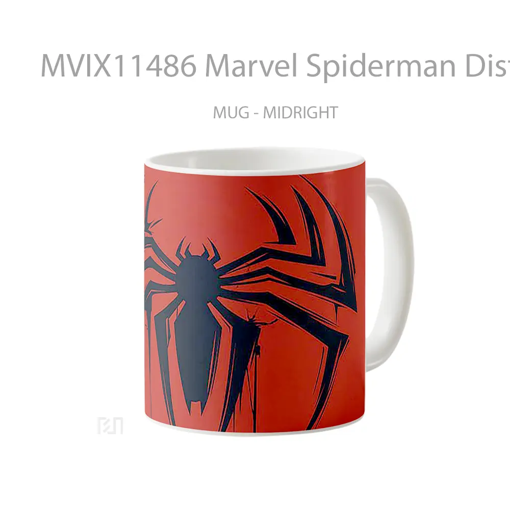 Mug Marvel Spiderman Distressed Logo Gelas Keramik Koleksi Superhero - All-side / Desain